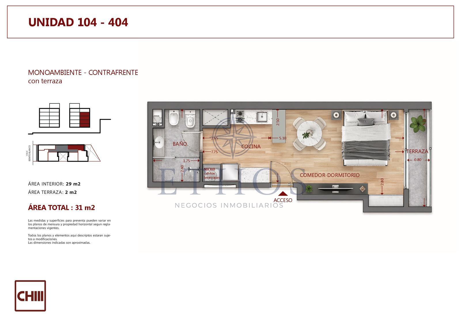 Apartamento en Pocitos, propiedad 273874 -Imagen 3