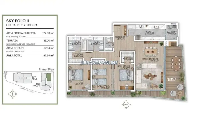 Apartamento en Venta de 2 dormitorios - Carrasco Ref: 6017