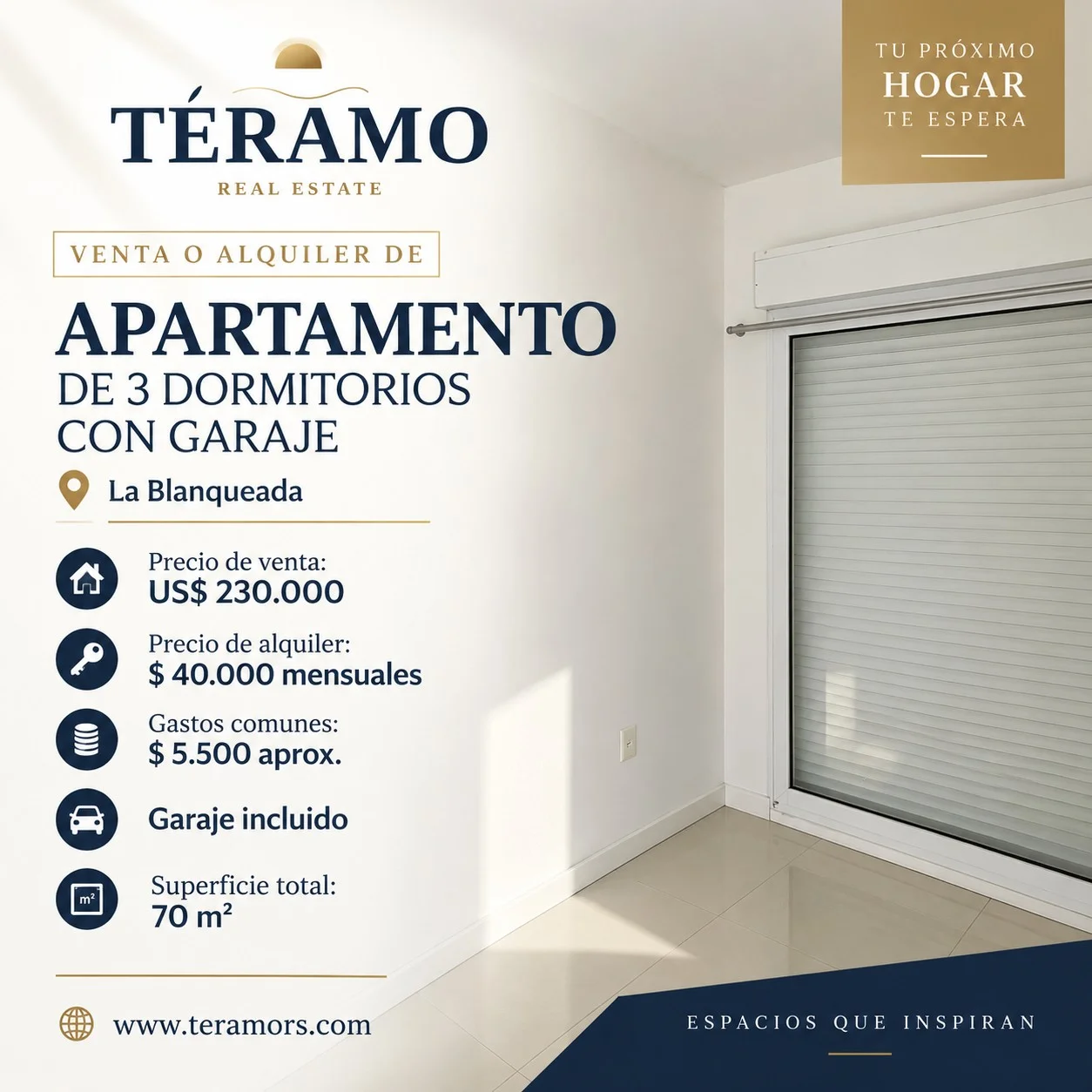 Apartamento en La Blanqueada, propiedad 292754 -Imagen 1