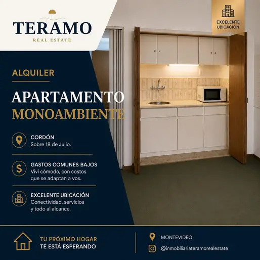 Teramo Real Estate alquila apartamento amueblado en Cordón
