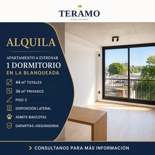  TÉRAMO REAL ESTATE ALQUILA APARTAMENTO A ESTRENAR EN LA BLANQUEADA
