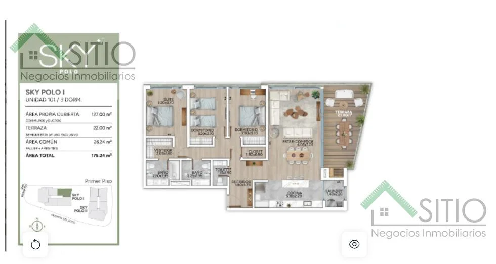 Apartamento en Carrasco Norte, propiedad 296261 -Imagen 2