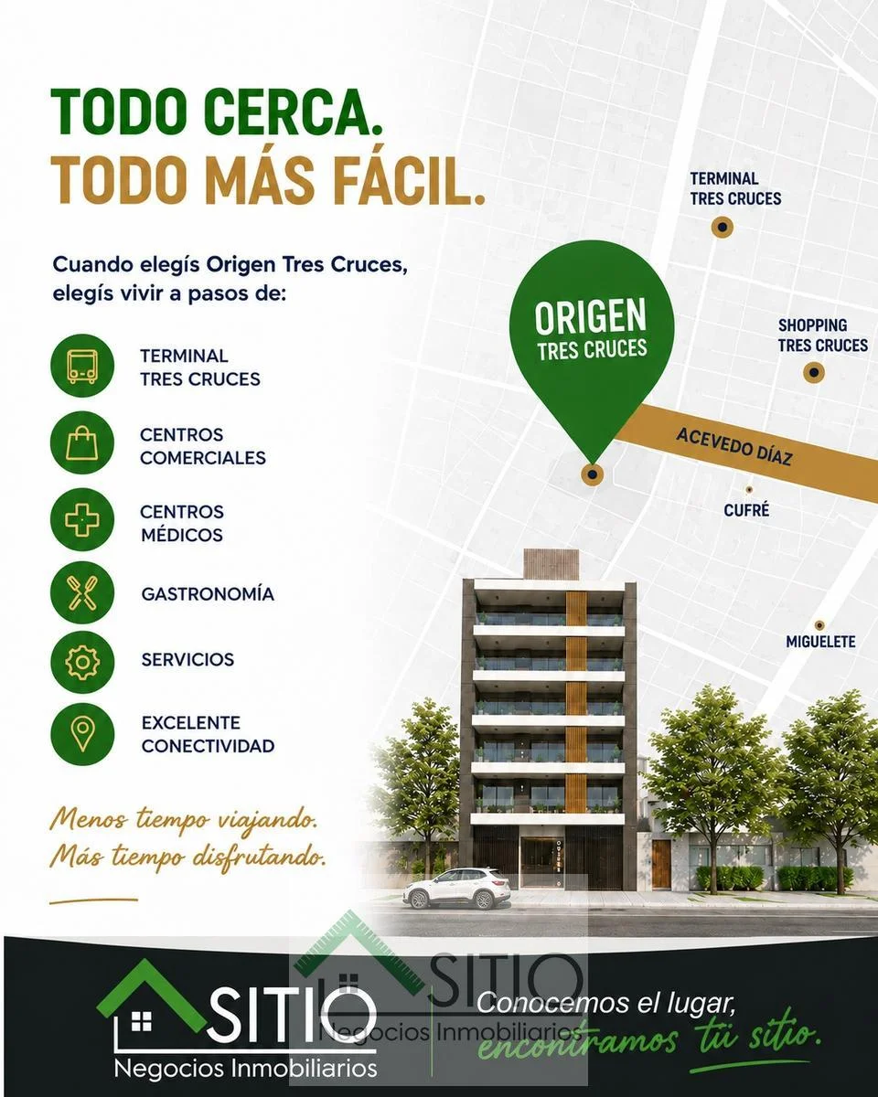 Apartamento en Tres Cruces, propiedad 296347 -Imagen 2