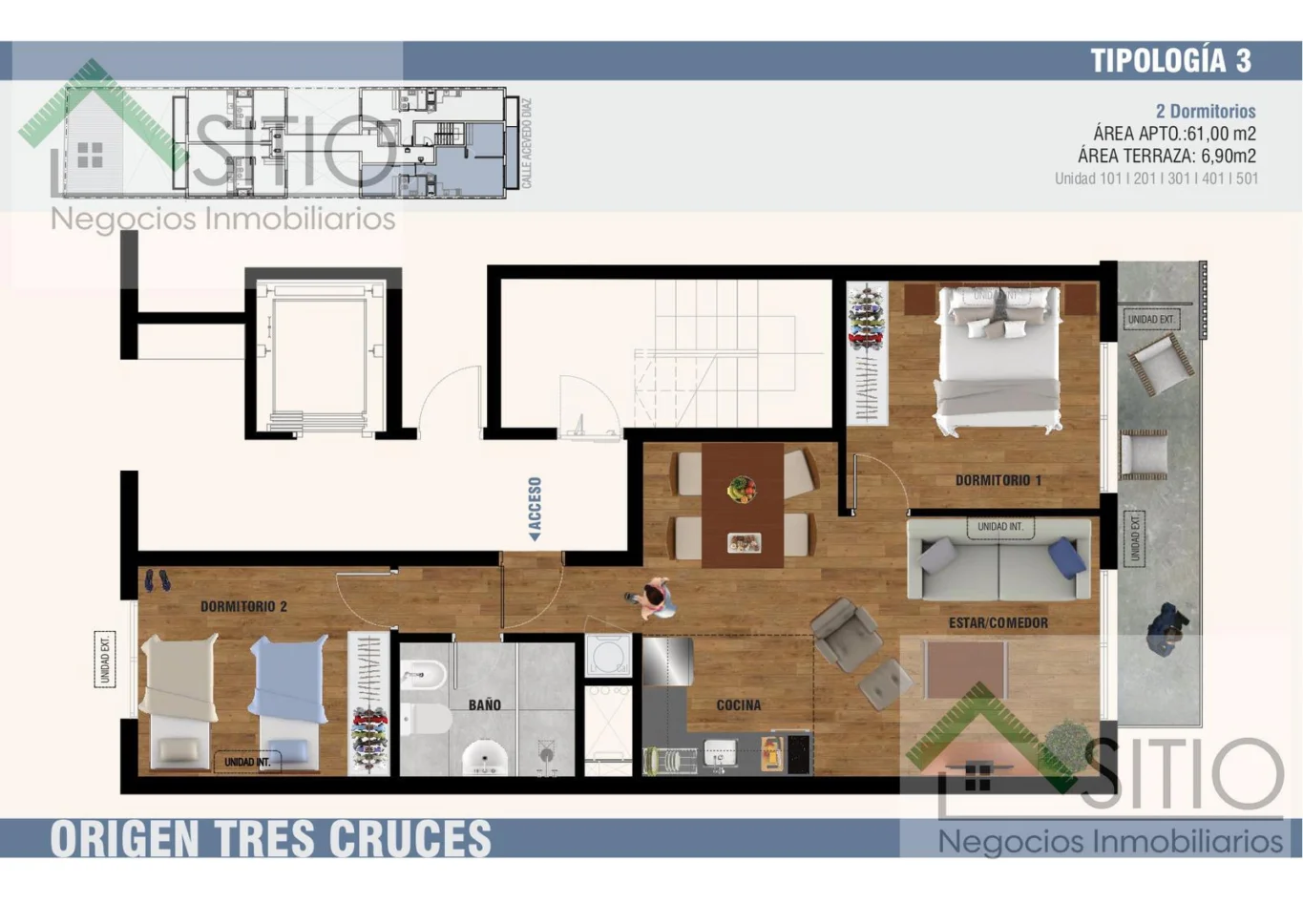 Apartamento en Tres Cruces, propiedad 300895 -Imagen 12