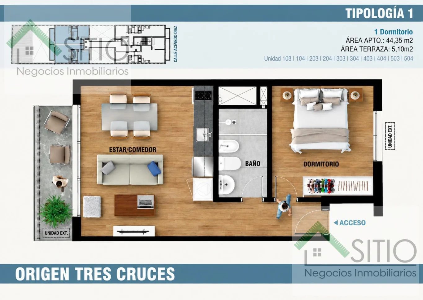 Apartamento en Tres Cruces, propiedad 300895 -Imagen 8