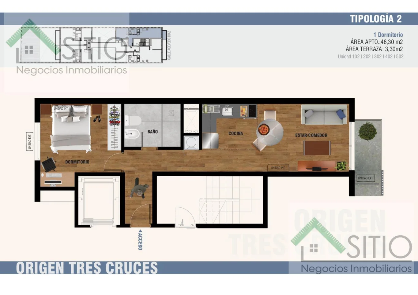 Apartamento en Tres Cruces, propiedad 300895 -Imagen 10