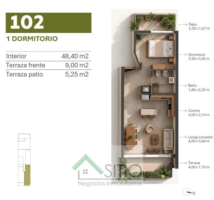Apartamento en Tres Cruces, propiedad 301256 -Imagen 11