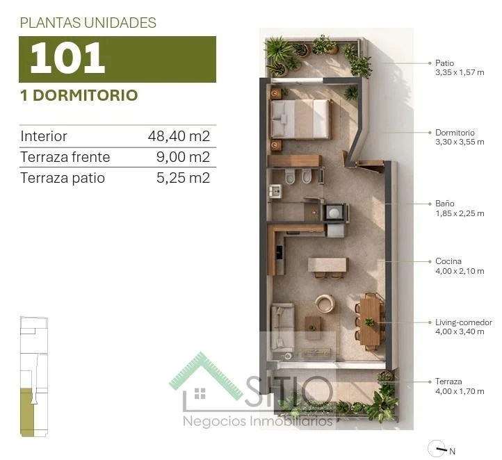 Apartamento en Tres Cruces, propiedad 301263 -Imagen 10